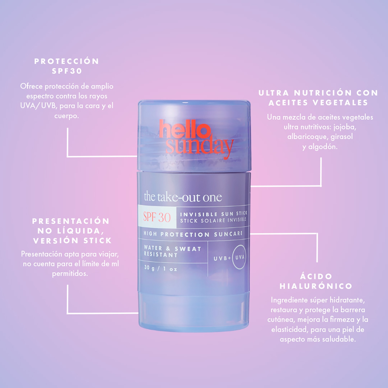 THE TAKE-OUT ONE-INVISIBLE SUN STICK SPF 30 (PROTECTOR SOLAR EN BARRA)